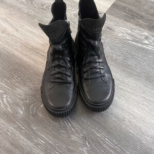 BOTH Black Rubber covered High-Top with graphic foxing